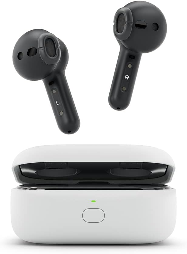 Echo Buds (newest model), True Wireless Bluetooth 5.2 Earbuds with Alexa, audio personalization, multipoint, 20H battery with charging case, fast charging, sweat resistant, Black