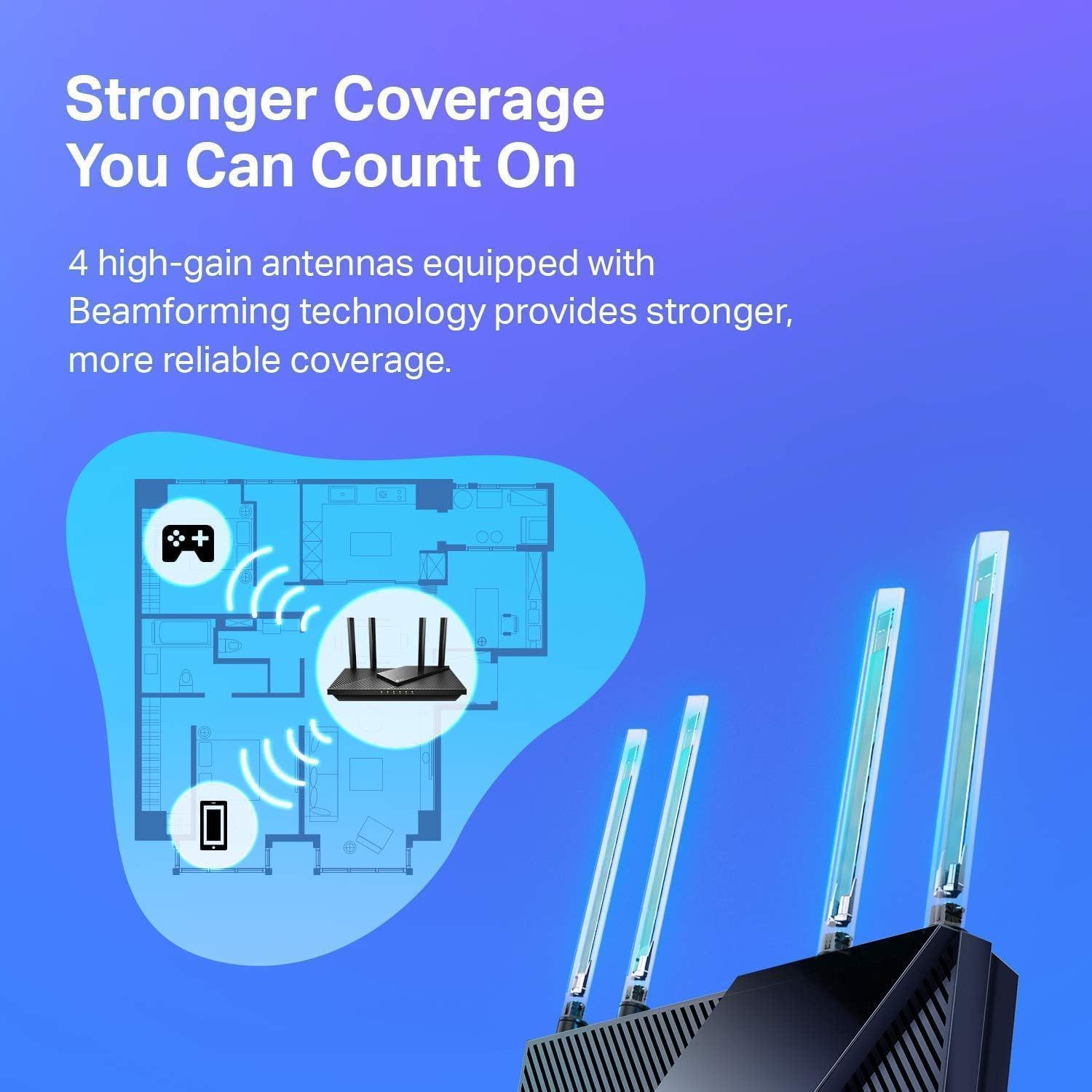TP-Link AX1800 WiFi 6 Router V4 (Archer AX21) – Dual Band Wireless Internet, Gigabit, Easy Mesh, Works with Alexa - A Certified for Humans Device, Free Expert Support