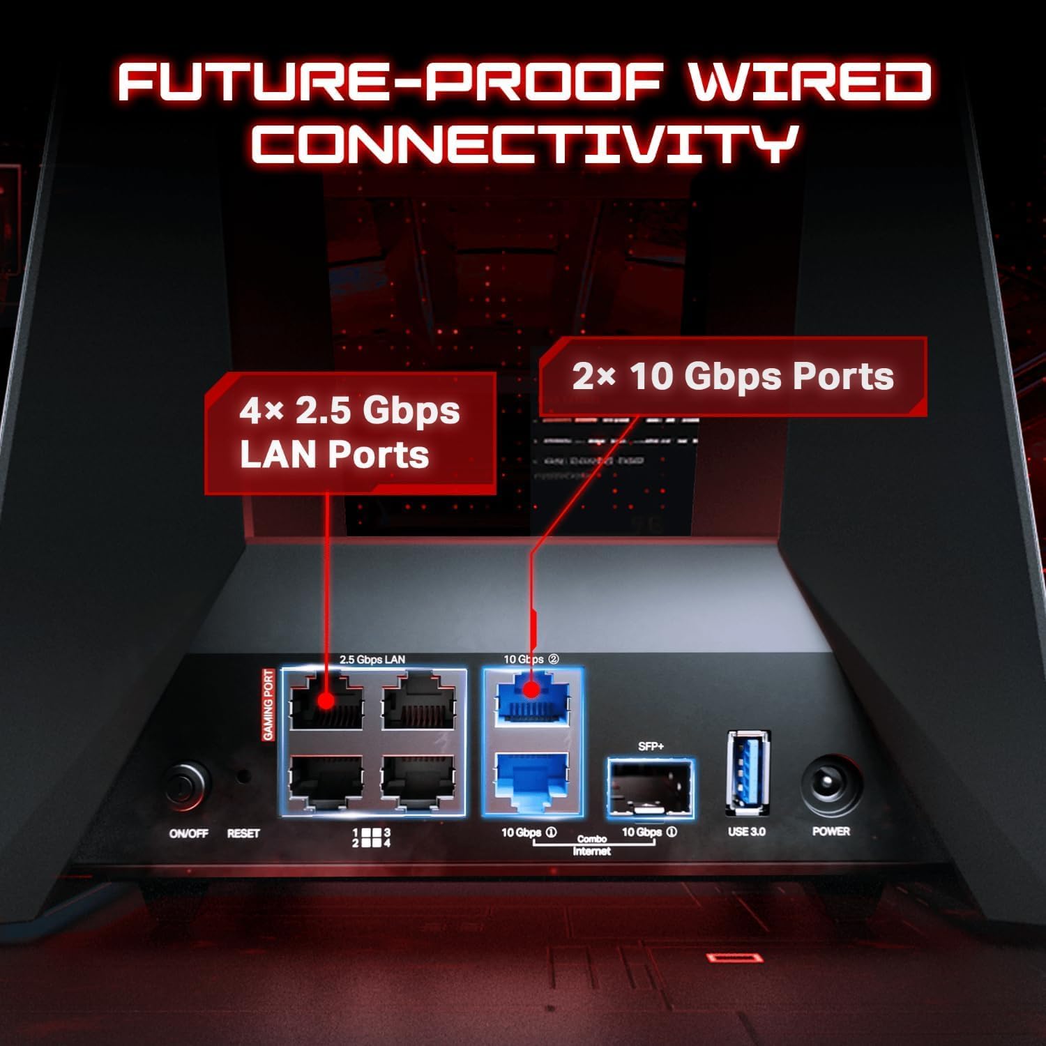 TP-Link Tri-Band BE19000 Wi-Fi 7 Gaming Router Archer GE800 | 12-Stream | 2×10G + 4×2.5G Ports, USB 3.0 | Turbo Acceleration, Dedicated Gaming Port & Panel, RGB Lighting, HomeShield, Free Expert Help