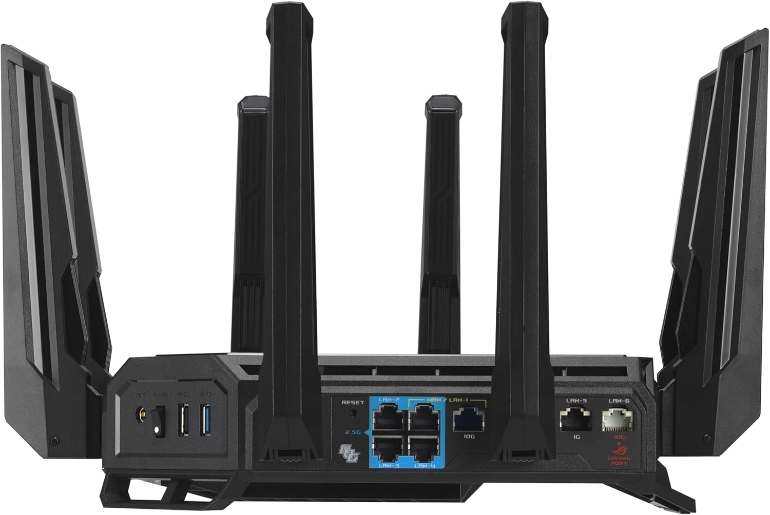 ASUS ROG Rapture GT-BE98 PRO First Quad-Band WiFi 7 Gaming Router supports 320MHz, Dual 10G Port, Triple-level Game Acceleration, Mobile Game Mode, Subscription-Free Security, AiMesh, and VPN features