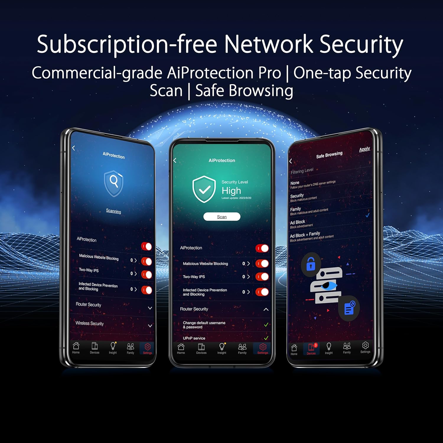 ASUS ROG Rapture GT-BE98 PRO First Quad-Band WiFi 7 Gaming Router supports 320MHz, Dual 10G Port, Triple-level Game Acceleration, Mobile Game Mode, Subscription-Free Security, AiMesh, and VPN features