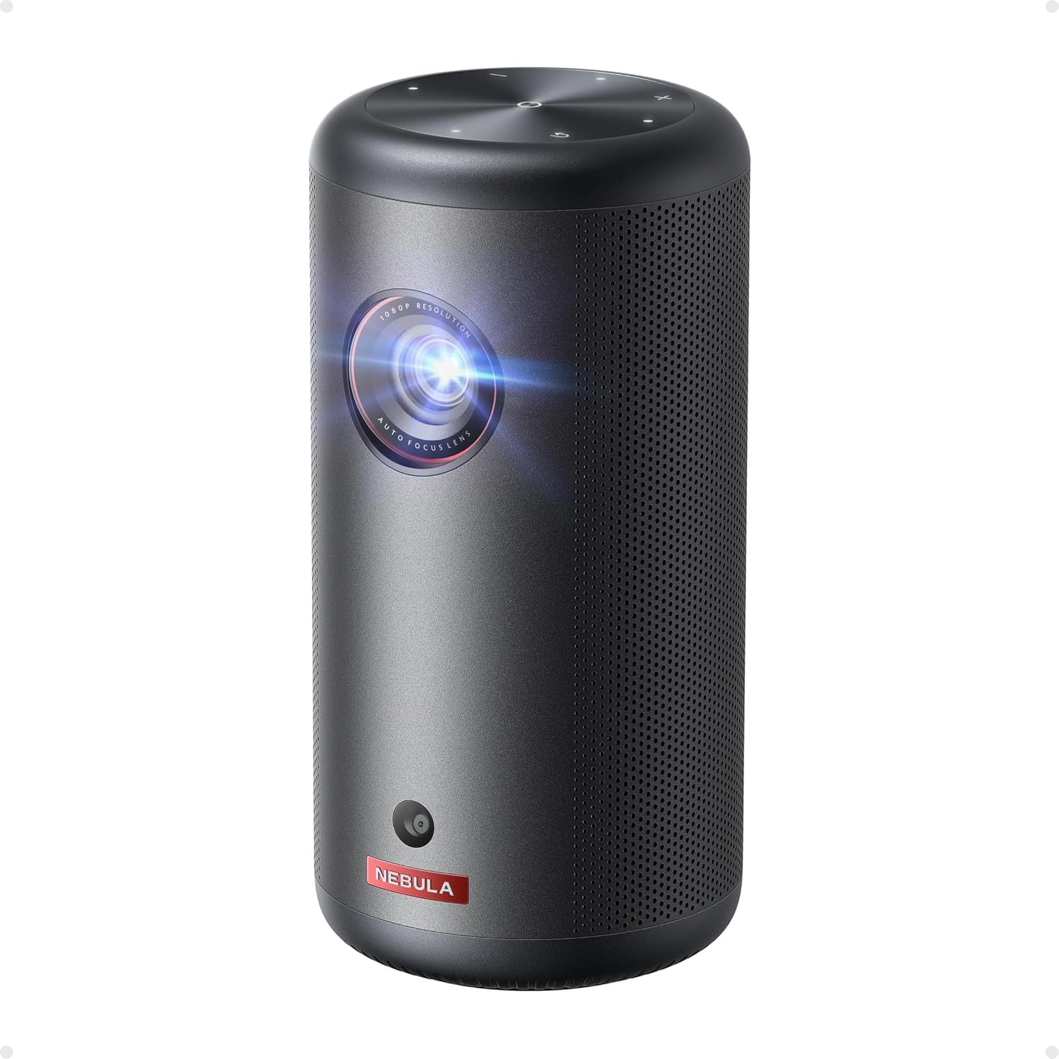Capsule 3 GTV Outdoor Projector, Netflix Officially Licensed, 1080P Smart Mini Projector with Wi-Fi, 2.5 hrs Battery, 120-Inch Display, Dolby Digital, Ultra Portable for Any Space