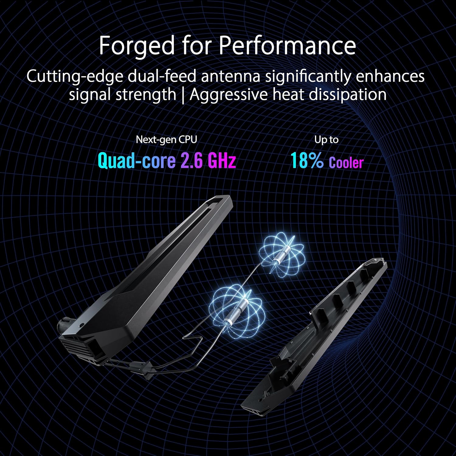 ASUS ROG Rapture GT-BE98 PRO First Quad-Band WiFi 7 Gaming Router supports 320MHz, Dual 10G Port, Triple-level Game Acceleration, Mobile Game Mode, Subscription-Free Security, AiMesh, and VPN features